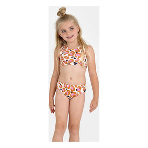 Beach & Bandits - Bañador de 2 piezas con protección UV para niña, estampado de leopardo con azúcar, con fibras recicladas