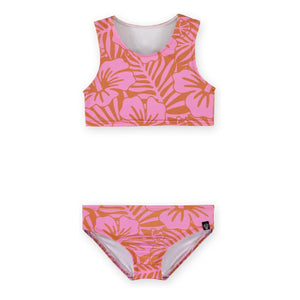 Beach & Bandits - Traje de baño de 2 piezas con protección UV Hibisco de fibra reciclada | Rosa