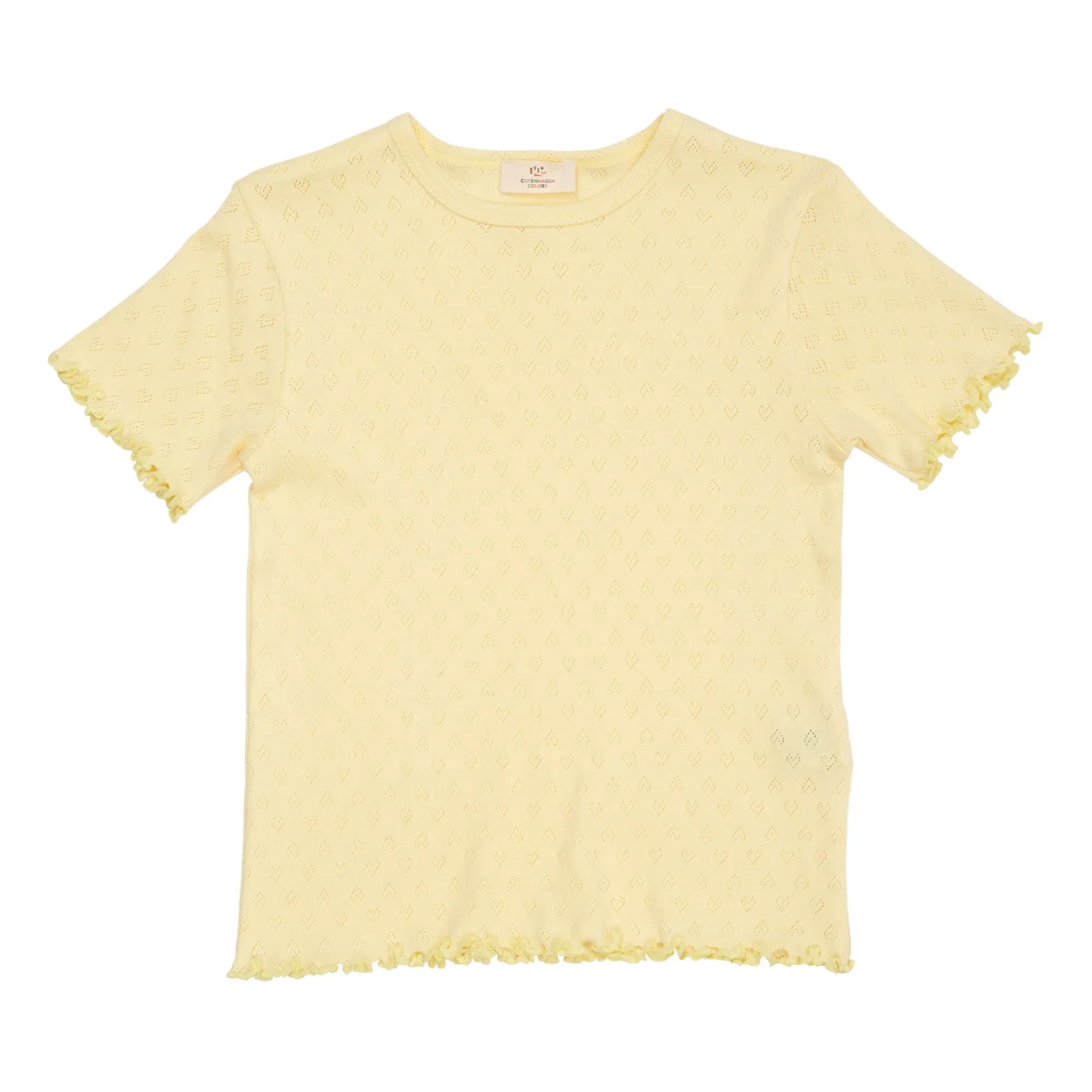 Copenhagen Colors - Camiseta de punto calado | Amarillo Pálido