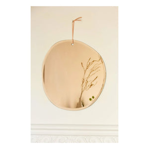 M Nuance - Espejo redondo de borde plano inclinado - 87x67 cm