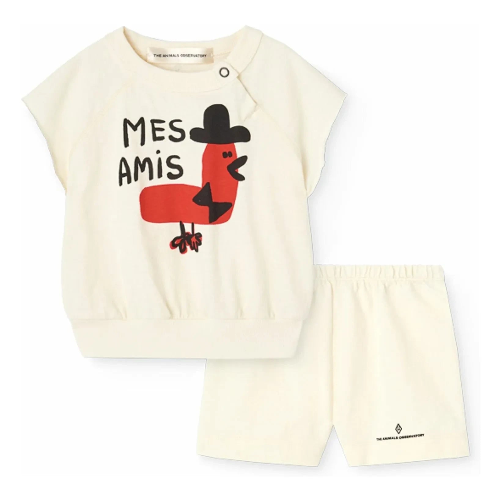 The Animals Observatory - Conjunto de top y pantalón corto de alpaca de algodón orgánico Mes Amis | Blanco