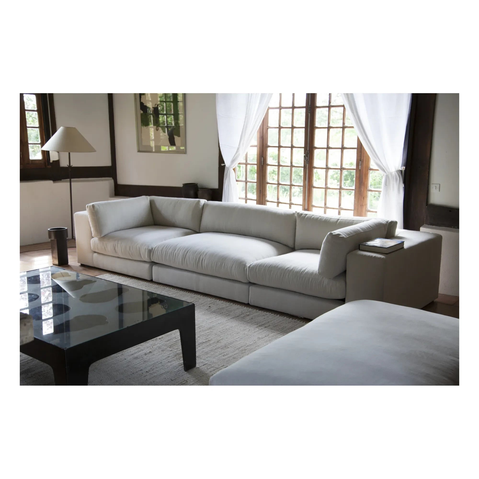 Panac Edition - Bellechasse 2 Kişilik Şömine Koltuğu, Ham Kadife - 120 cm | Koyu Yeşil
