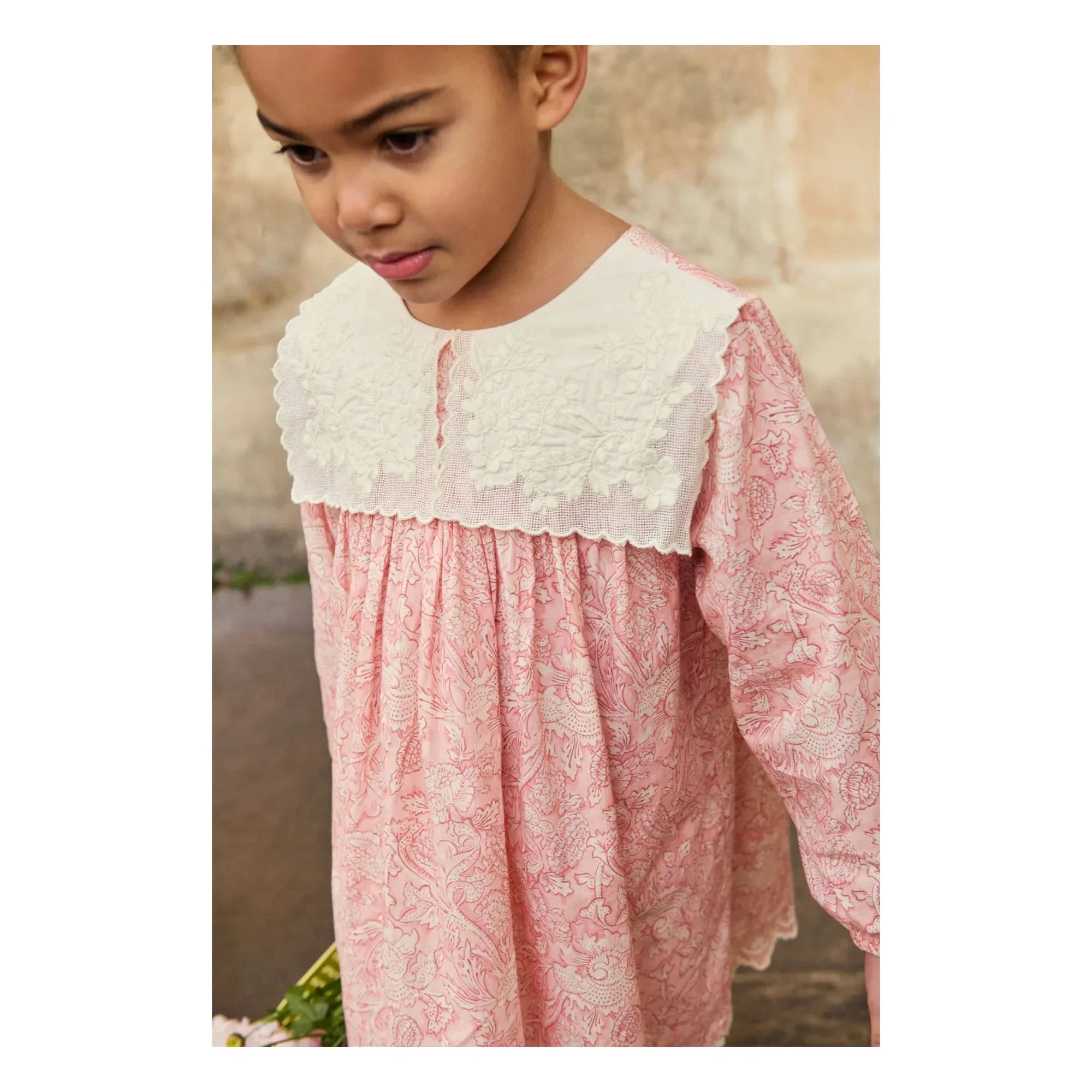 Louise Misha - Vestido de algodón orgánico Arinola | Rosa