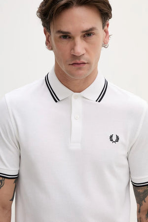 Camiseta de algodón con cuello de piqué Fred Perry Twin Tipped