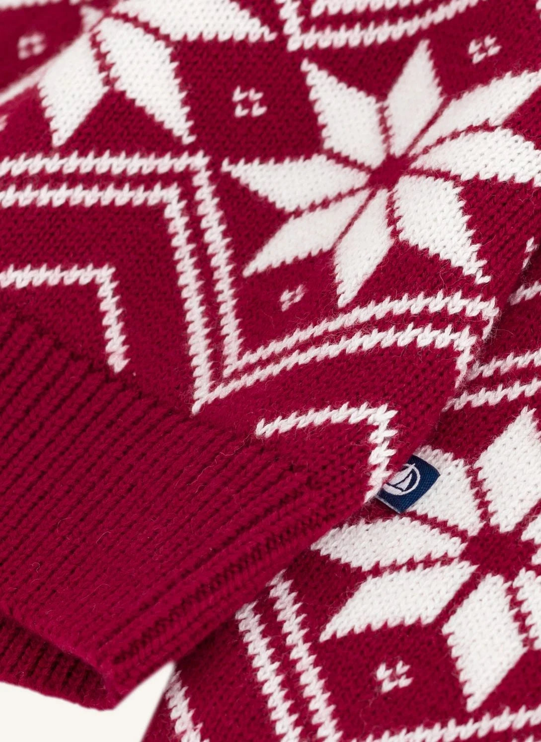 Petit Bateau - Jakarlı Yün Kazak | Bordo