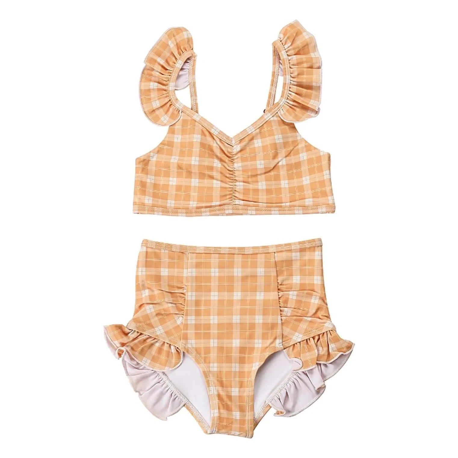 Grech & Co - Set de bikini con volantes de 2 piezas, fibras recicladas | Naranja