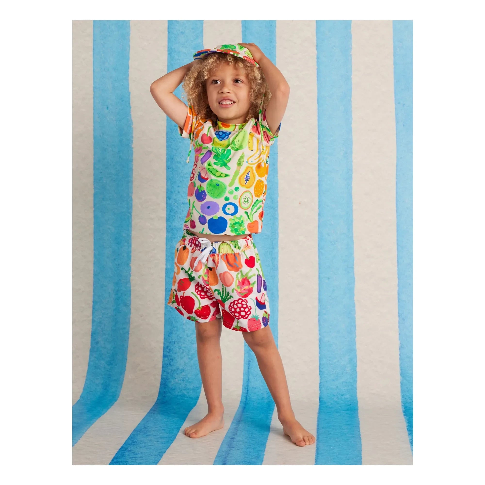 Halcyon Nights - Camiseta de baño de lycra de protección UV reciclada Fruit | Crudo