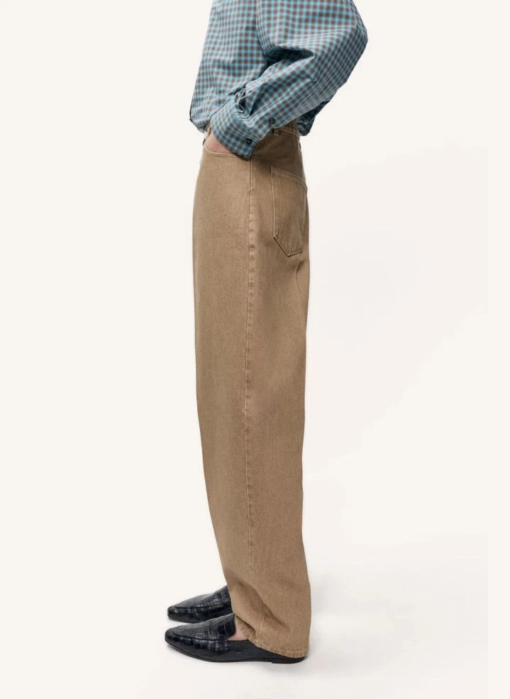 Cordera - Pantalones de Algodón con Corte de Zanahoria | Beige