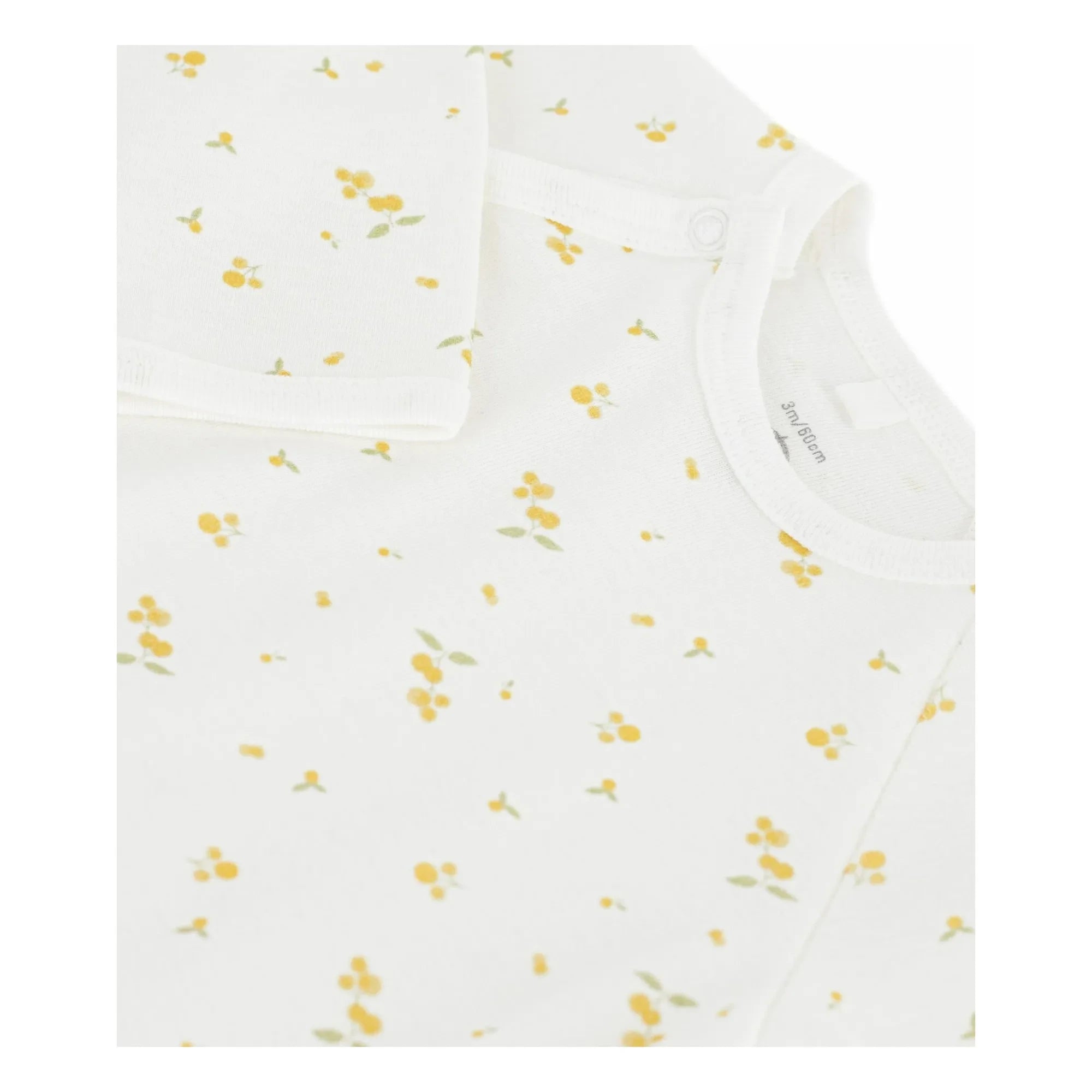 Petit Bateau - Pijama de algodón orgánico con estampado floral y botones a presión | Blanco