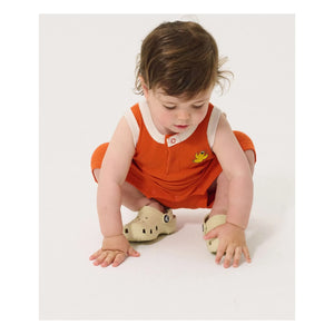 Bobo Choses - Mono Rib de Algodón Orgánico con Estampado de Pájaros | Naranja