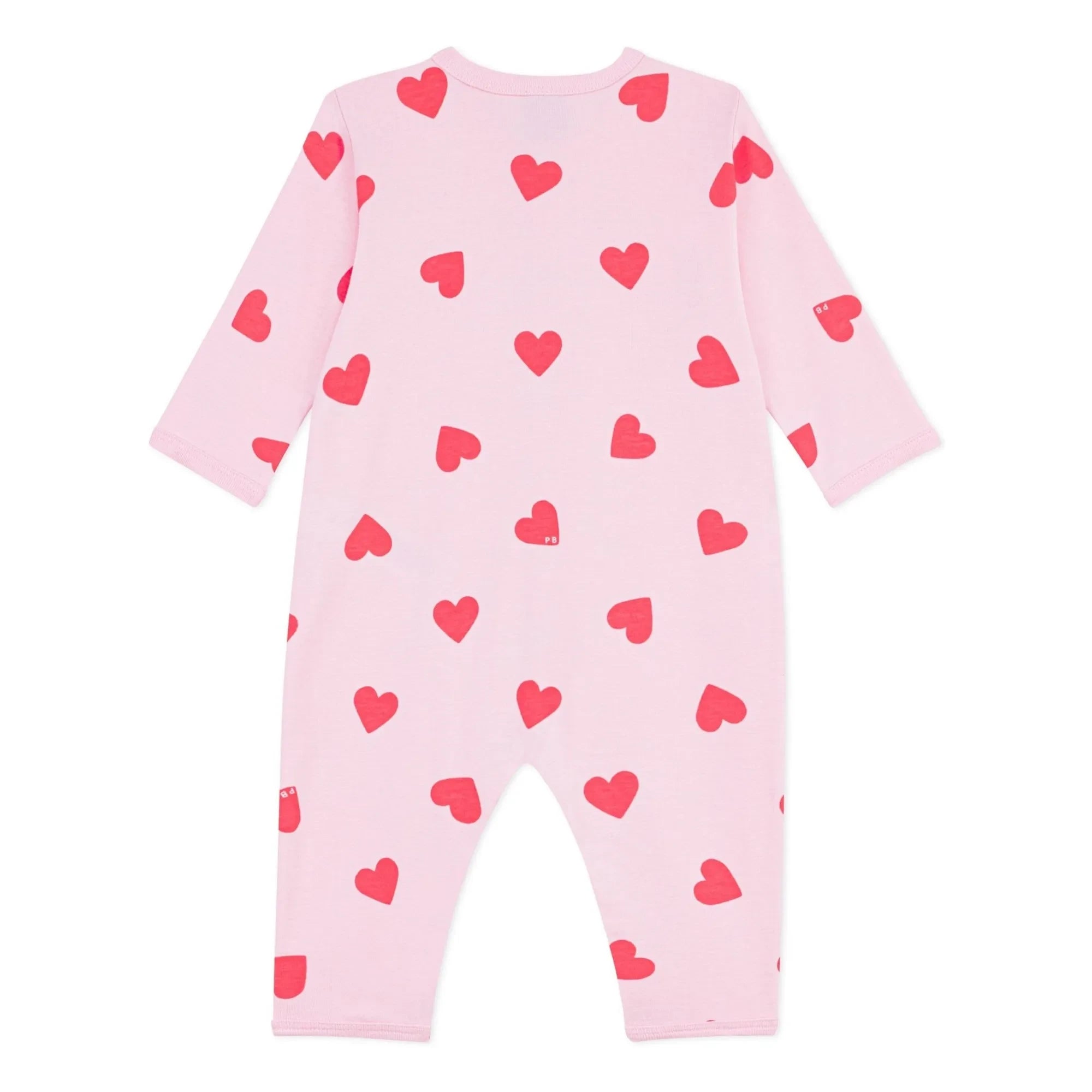 Petit Bateau - Pijama sin pies con estampado de corazón | Rosa