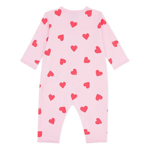 Petit Bateau - Pijama sin pies con estampado de corazón | Rosa