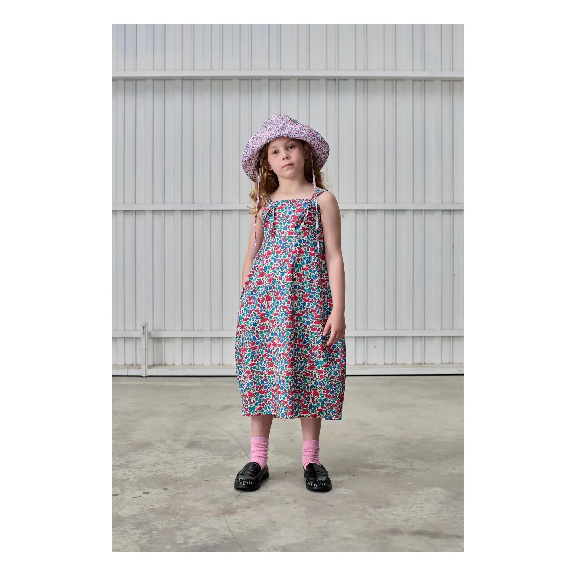 Tangerine - Vestido Midi con Estampado Floral | Rojo Frambuesa