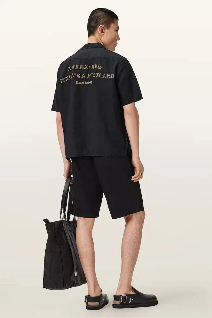 AllSaints Camisa de lino para hombre DUNLOE