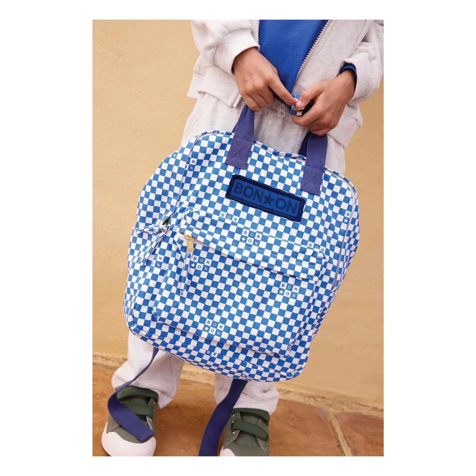Bonton - MM Carreaux Mochila | Azul índigo