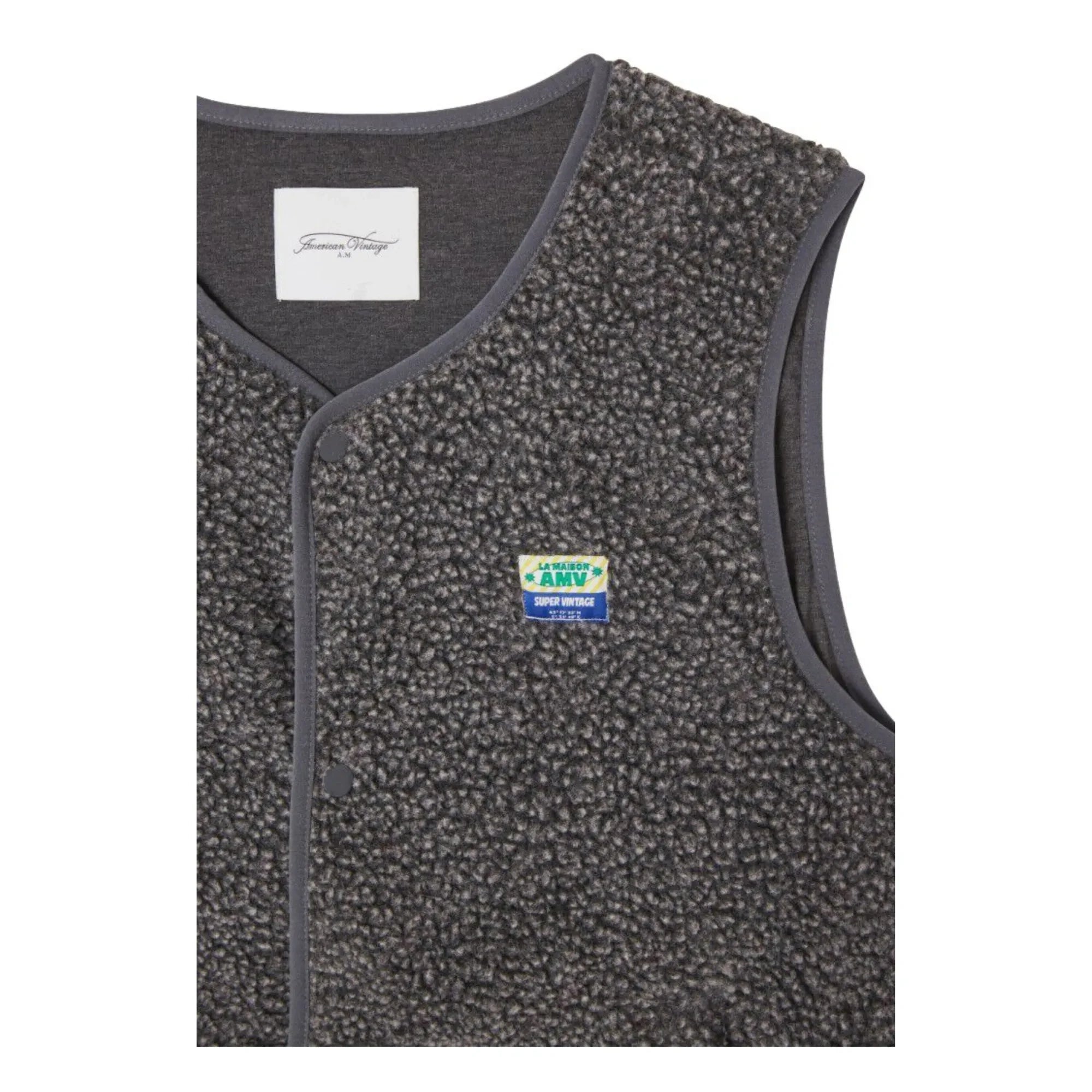American Vintage - Chaleco Hoktown Fleece | Gris oscuro jaspeado