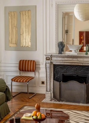 The Socialite Family - Silla Classica con Tela a Rayas | Camel