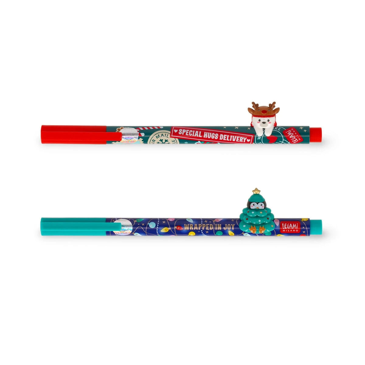 Legami - Set de 2 Bolígrafos con Adornos de Animales - Jingle All Way