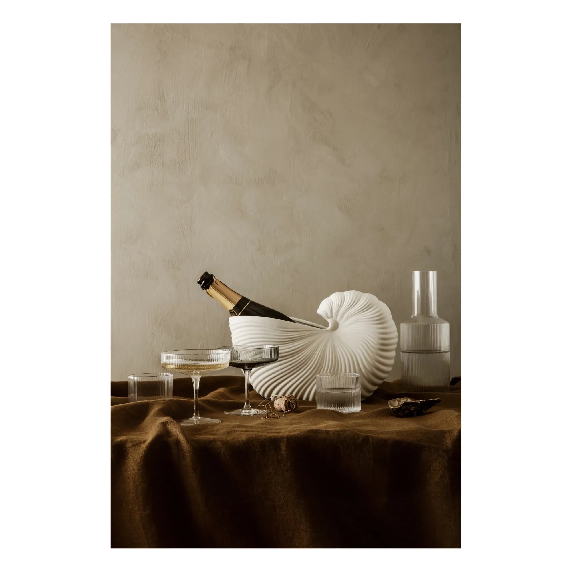 Ferm Living - Copas de champán Ripple - Set de 2 | Gris