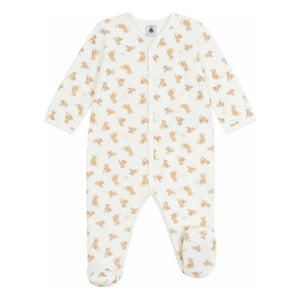 Petit Bateau - Pijama con estampado de guepardo de algodón orgánico Sleep Well | Crudo