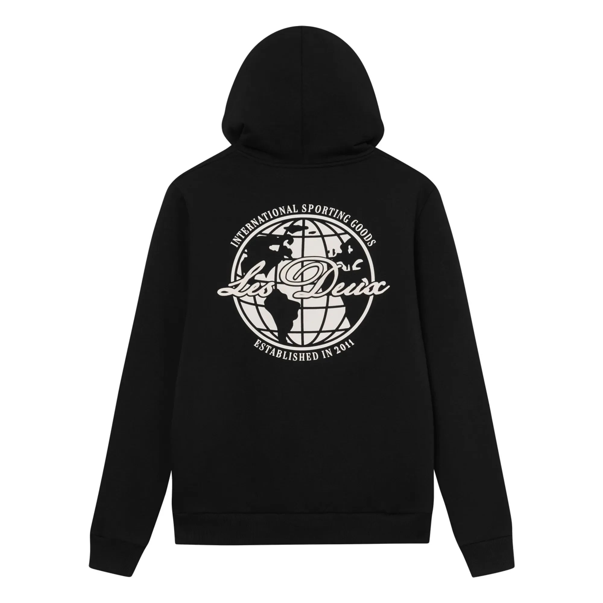 Les Deux - Ben Globe Sudadera con Capucha de Algodón Orgánico | Negro Oscuro