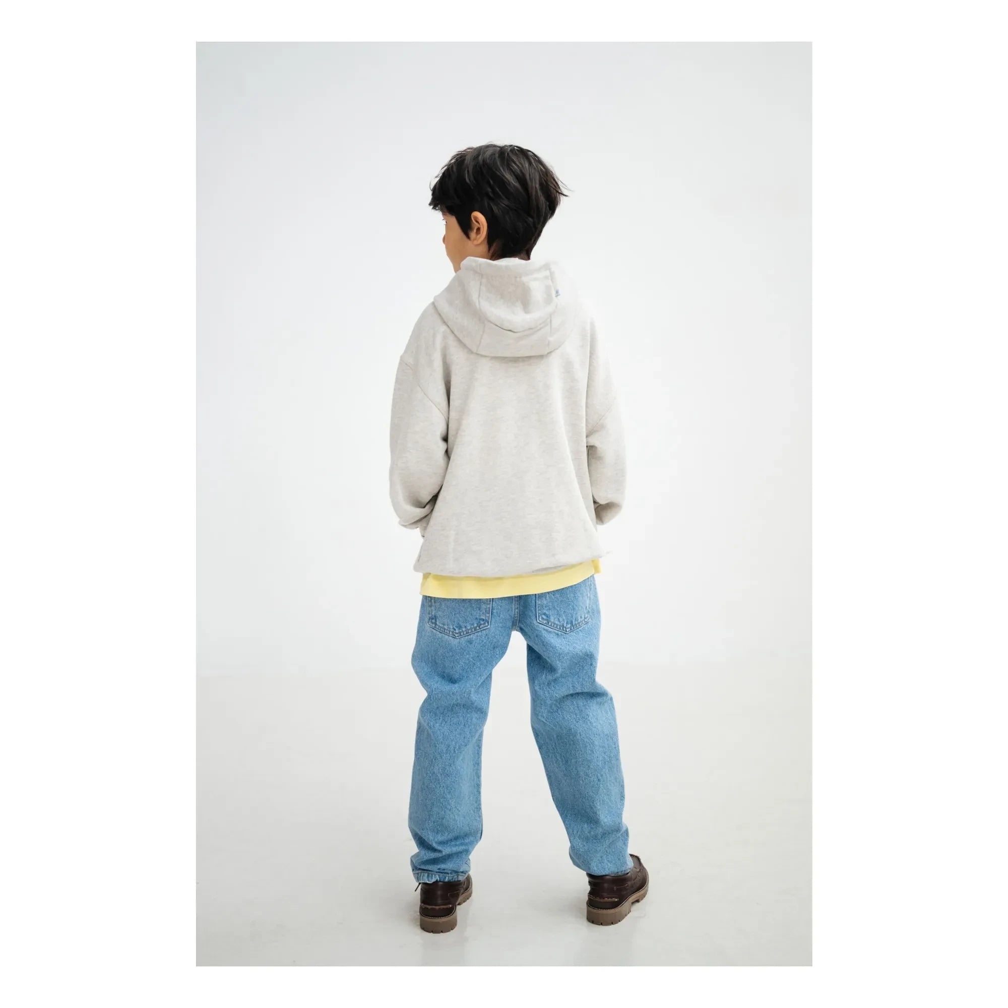 Repose AMS - Sudadera con capucha de algodón orgánico con logo | Gris jaspeado