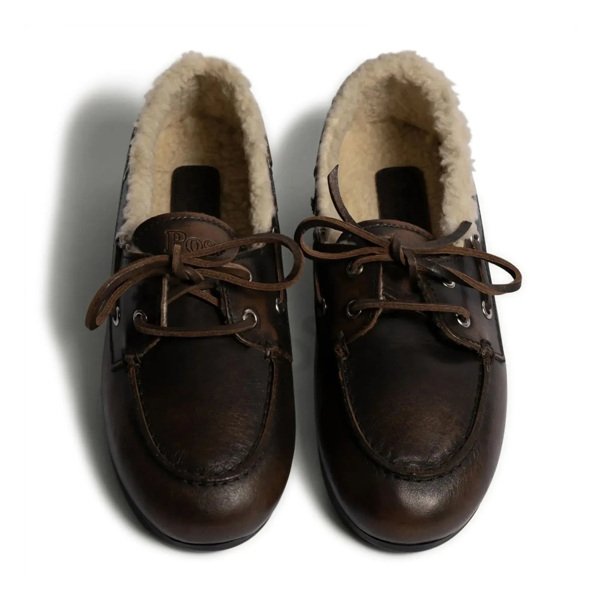Posa - Zapatos náuticos de piel y piel | Café