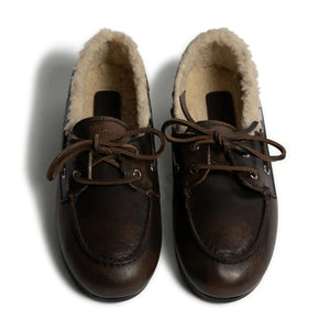 Posa - Zapatos náuticos de piel y piel | Café