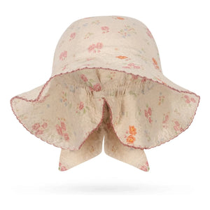 Konges Sløjd - Gorro Elin con Nudo de Flores de Algodón Orgánico | Beige