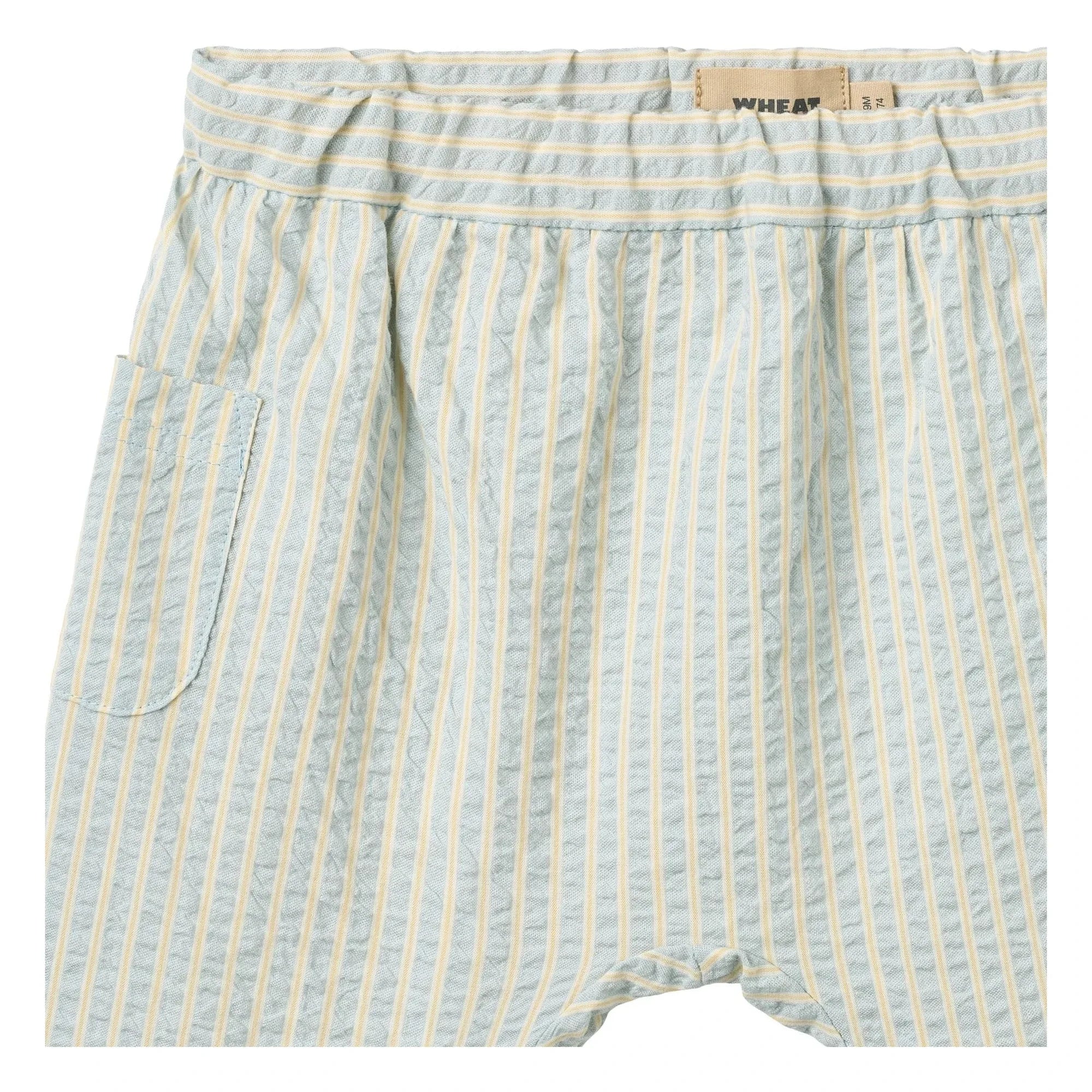 Wheat - Henry Pantalón de algodón orgánico a rayas | Azul claro