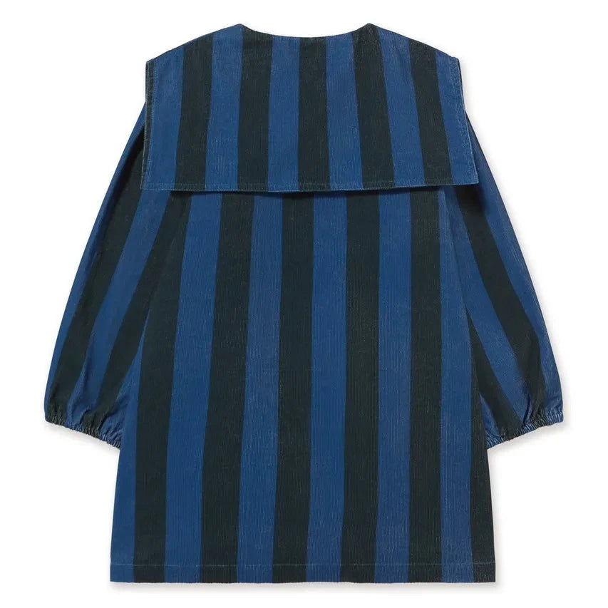 Tinycottons - Vestido de pana a rayas | Azul petróleo