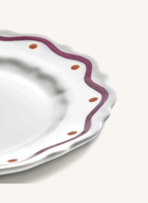 Serax - Plato de postre Charly de diseño de olas - Conjunto de 2 | Morado