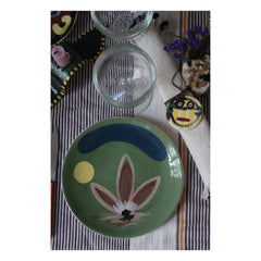 HOMERE - Plato Cerámico Daphne Flor | Verde