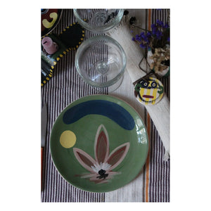HOMERE - Plato Cerámico Daphne Flor | Verde