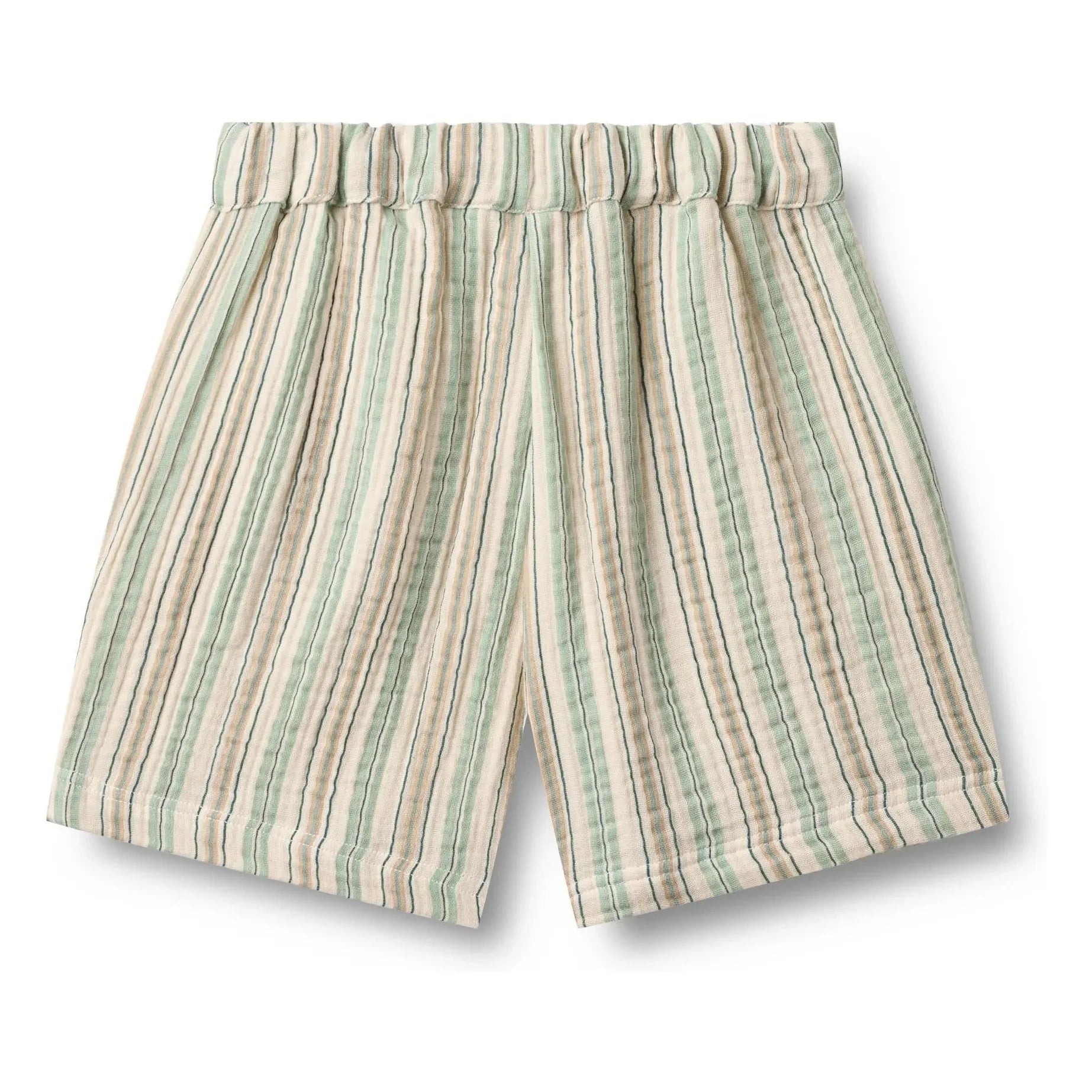 Wheat - Shorts de algodón orgánico a rayas Cuba | Verde claro