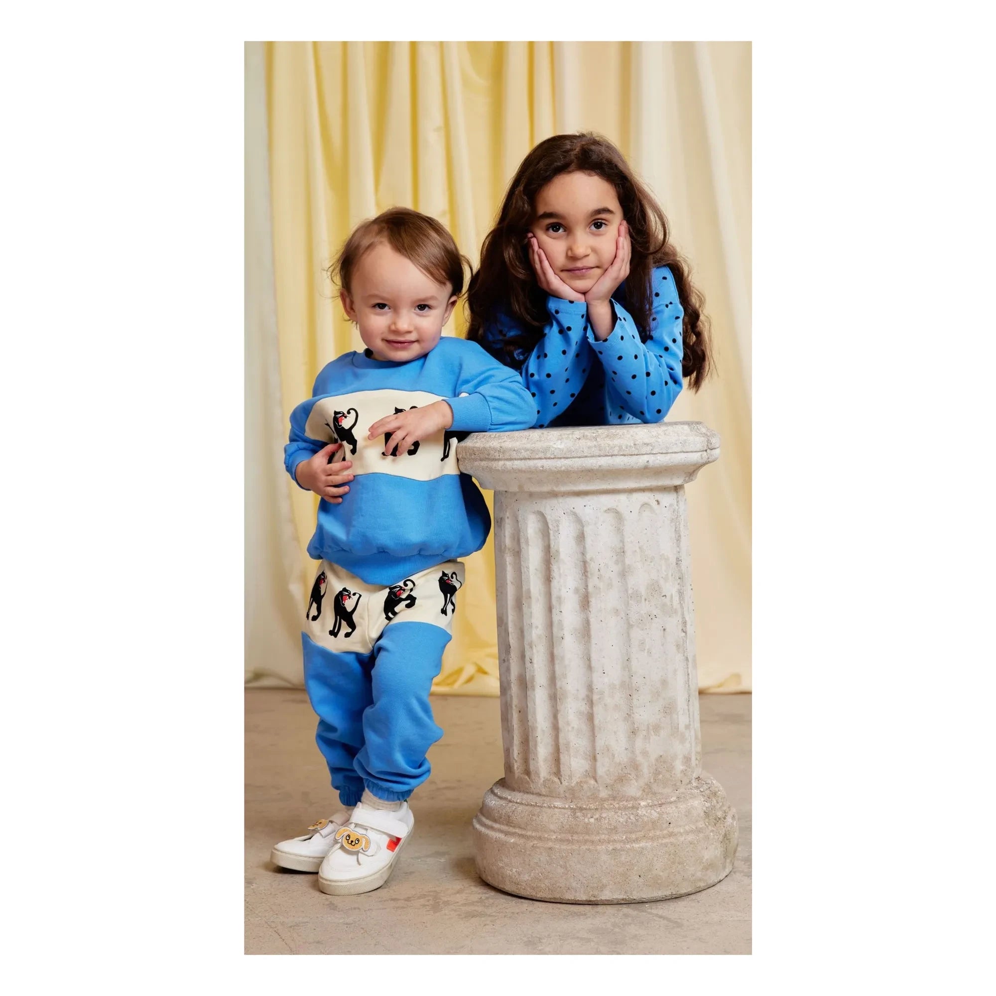 Mini Rodini - Pantalón de chándal Panther de algodón orgánico | Azul celeste
