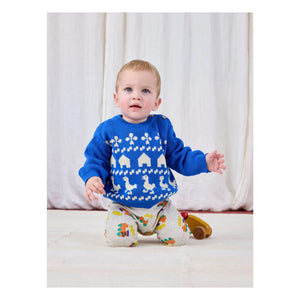 Bobo Choses - Jersey de punto de algodón orgánico con diseño de granja | Azul