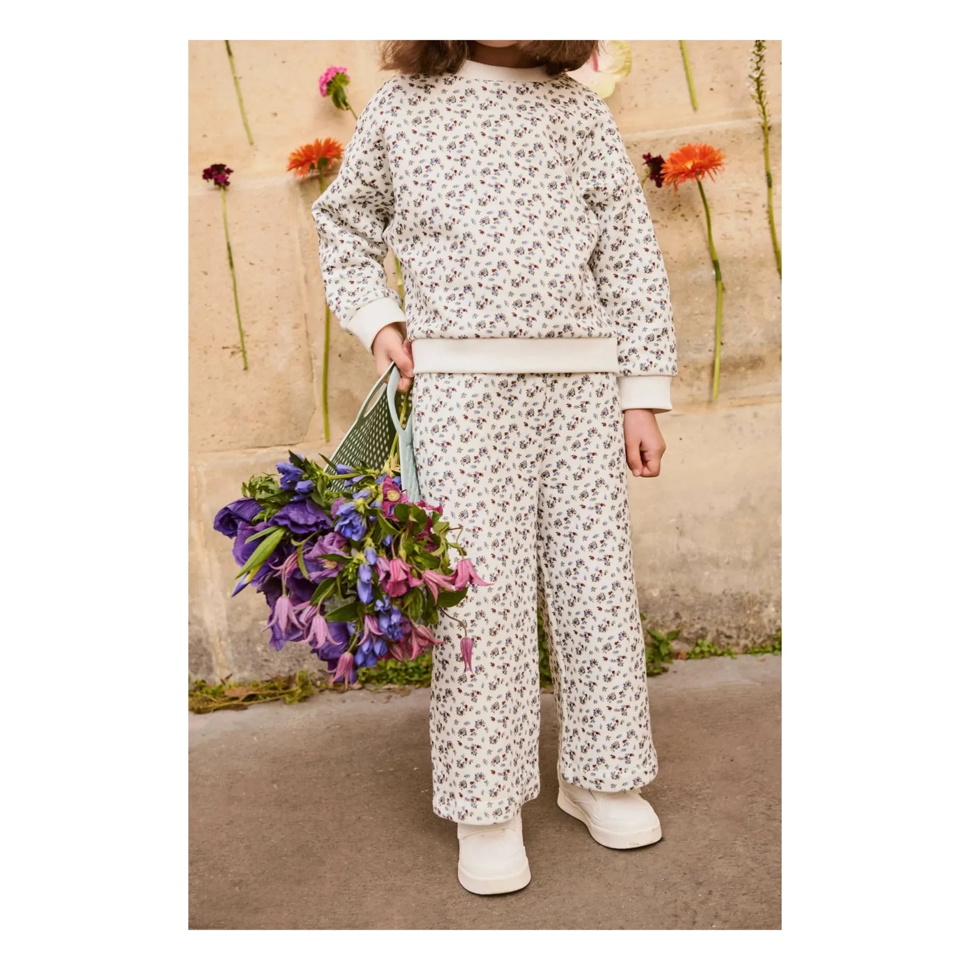 Louise Misha - Pantalones con estampado floral de algodón orgánico Ysalia | Crema