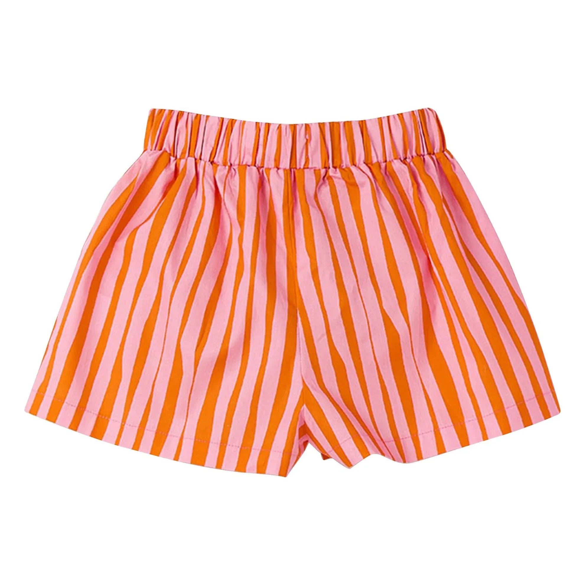 Fábula - Pantalón Corto con Cinturón a Rayas | Rosa
