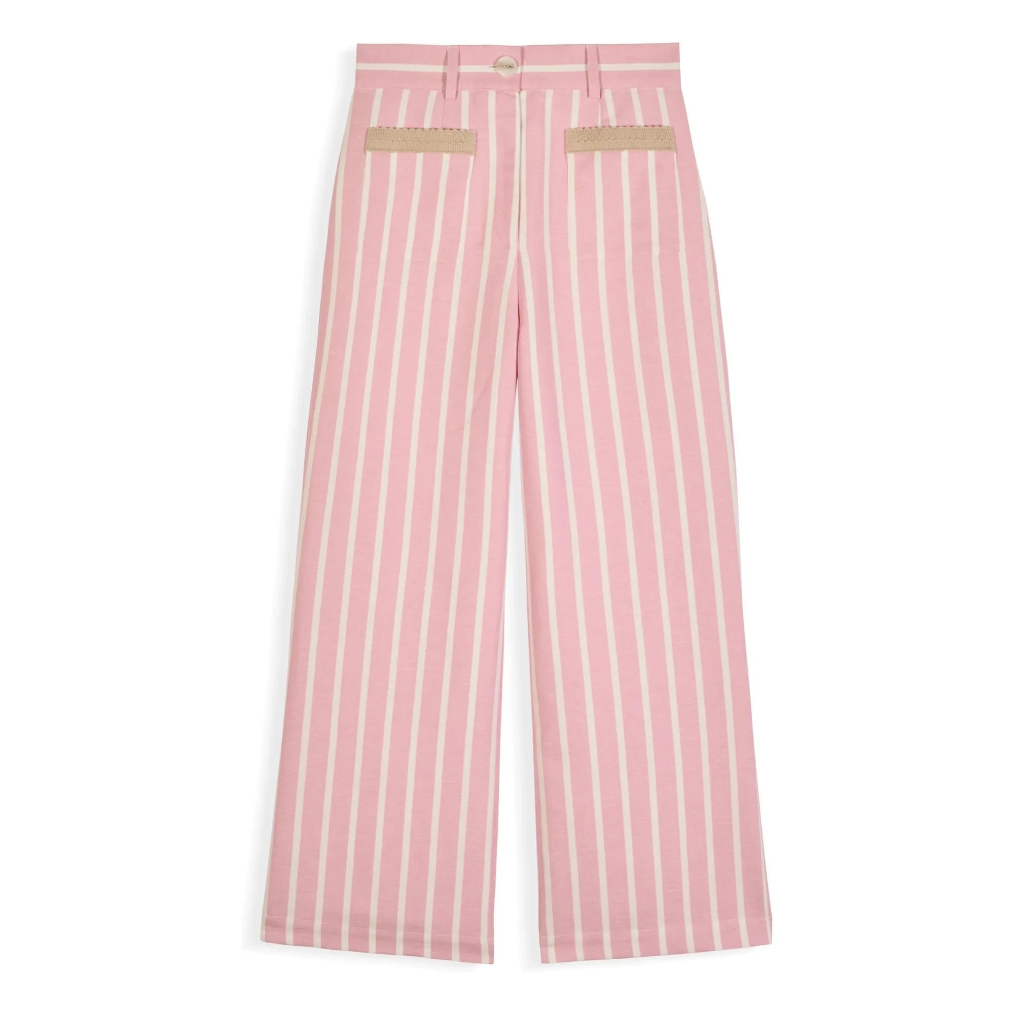 Maria de la Orden - Niza Pantalón de rayas de algodón | Rosa