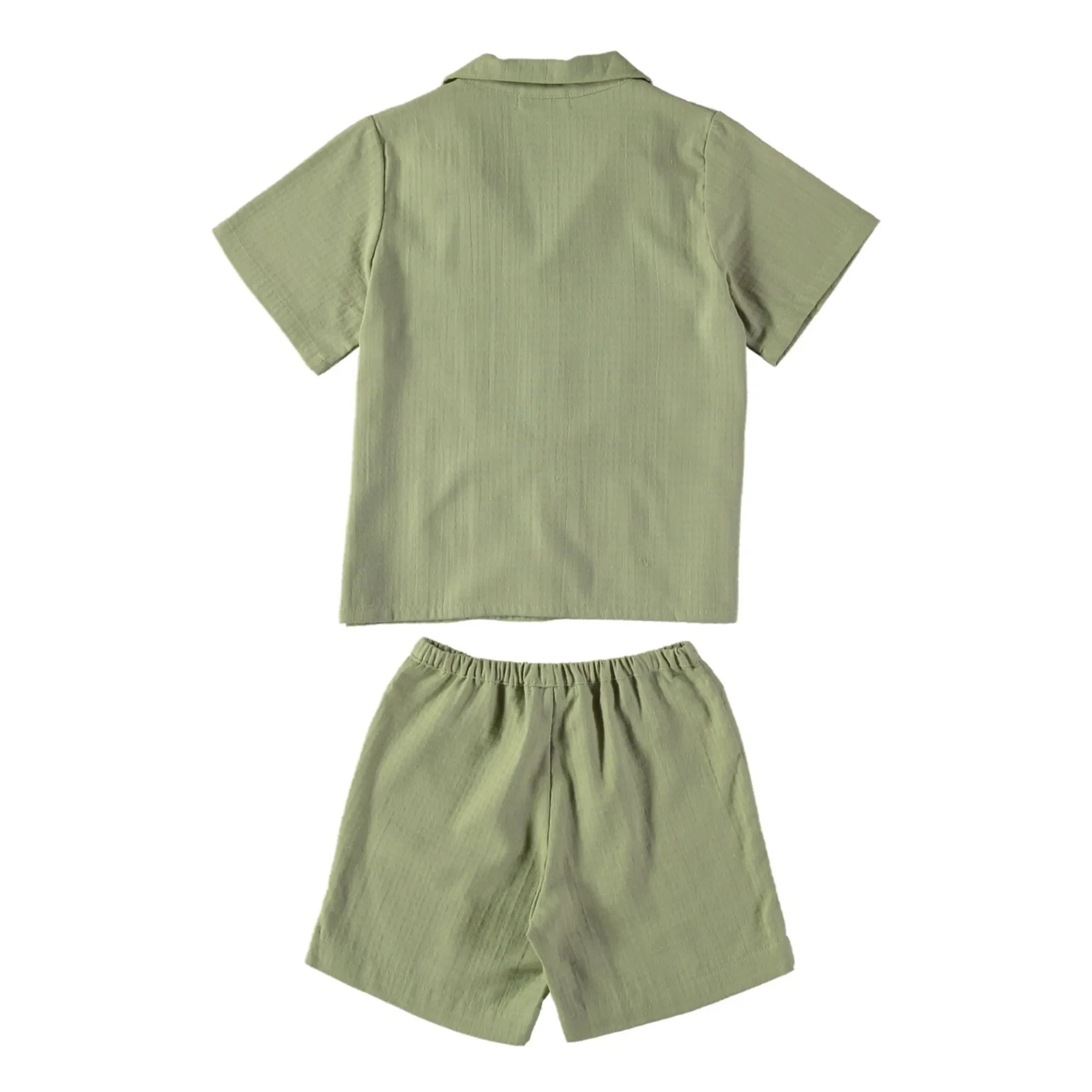 Risu Risu - Pijama de Algodón Orgánico "Gülmekli" | Verde