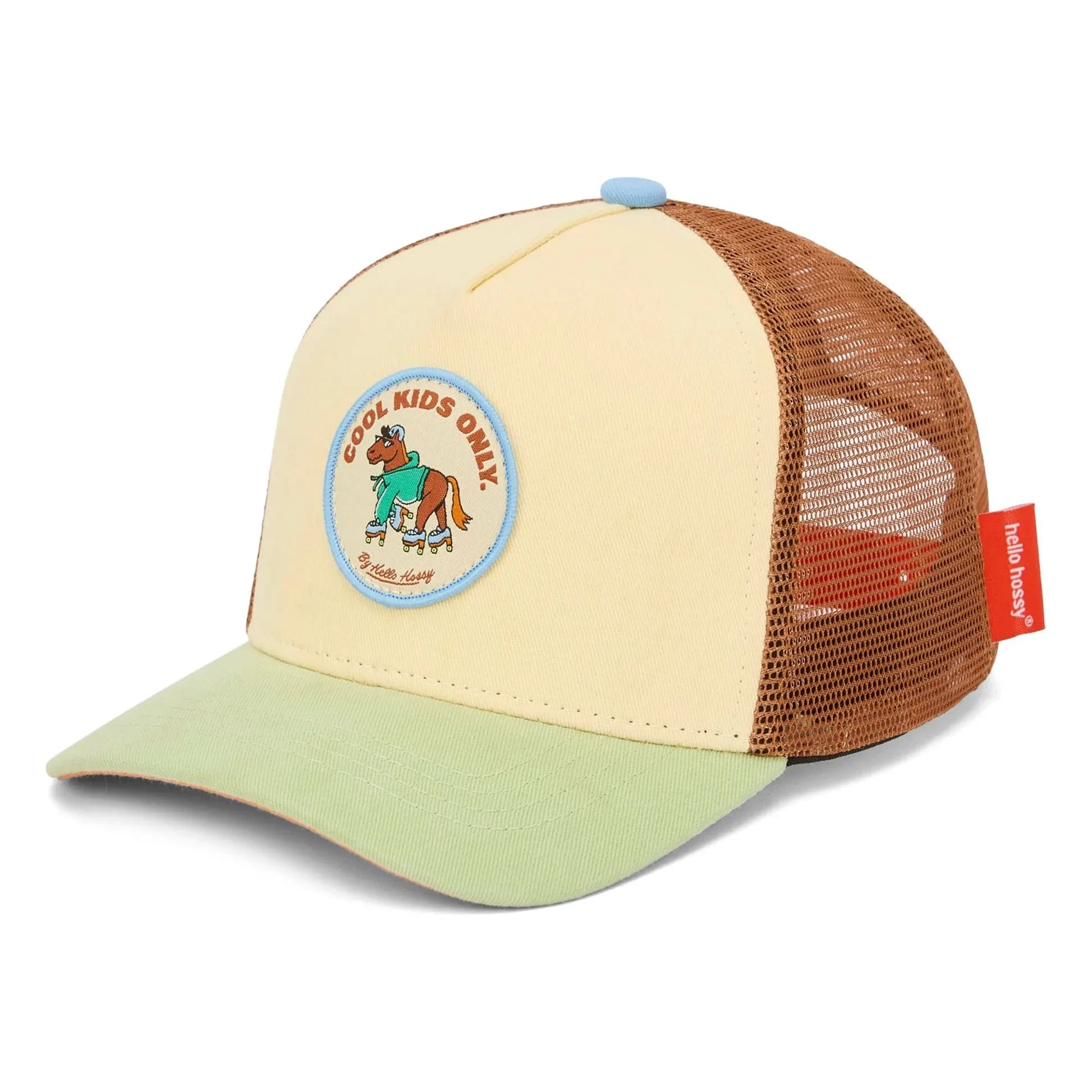 Hello Hossy - Gorra de algodón orgánico Rolling Pony con visera curva | Beige