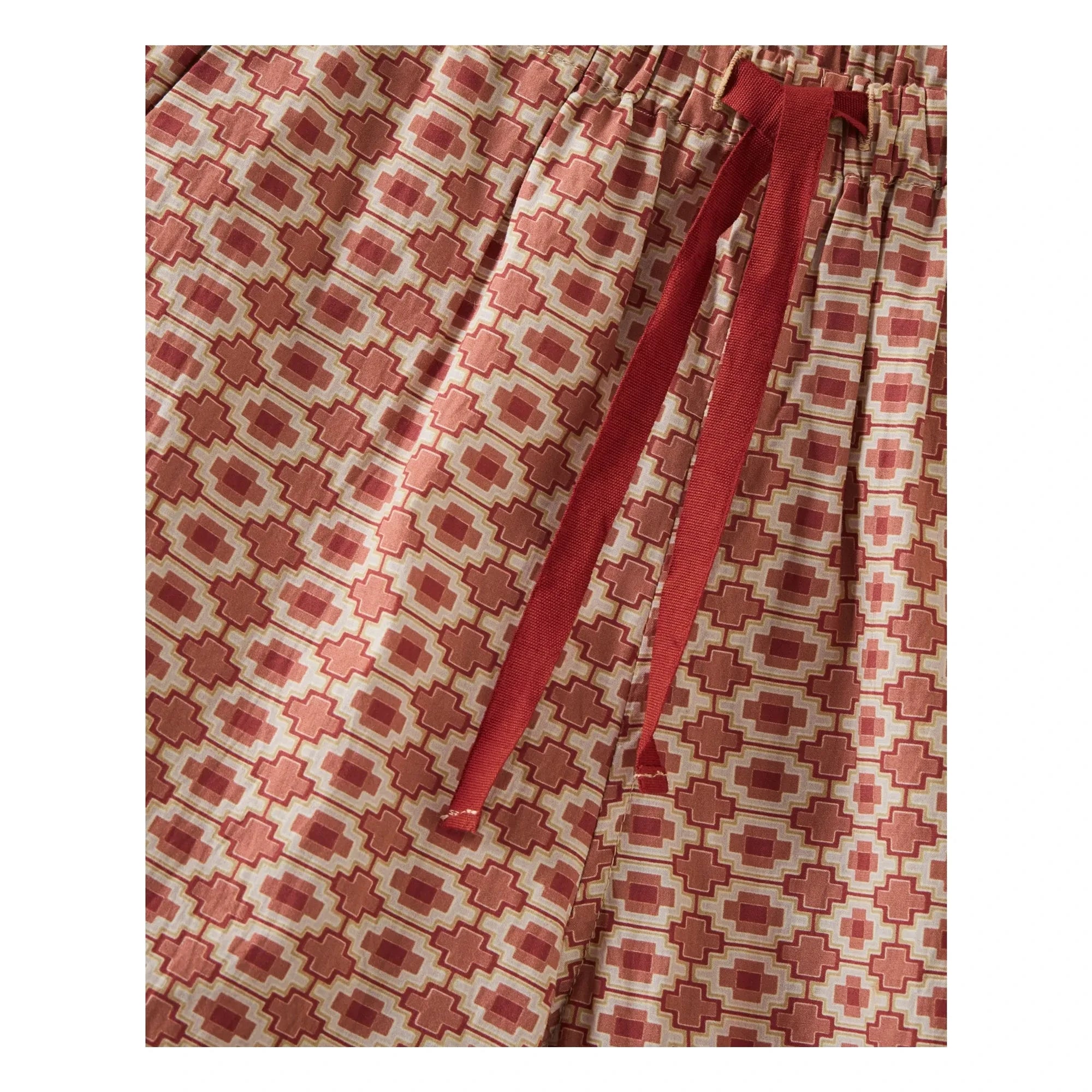 Caramelo - Leda Pantalón Geométrico | Rojo teja