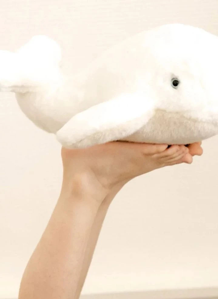 La Pelucherie - Juguete de peluche de ballena Romy, 35 cm | Blanco