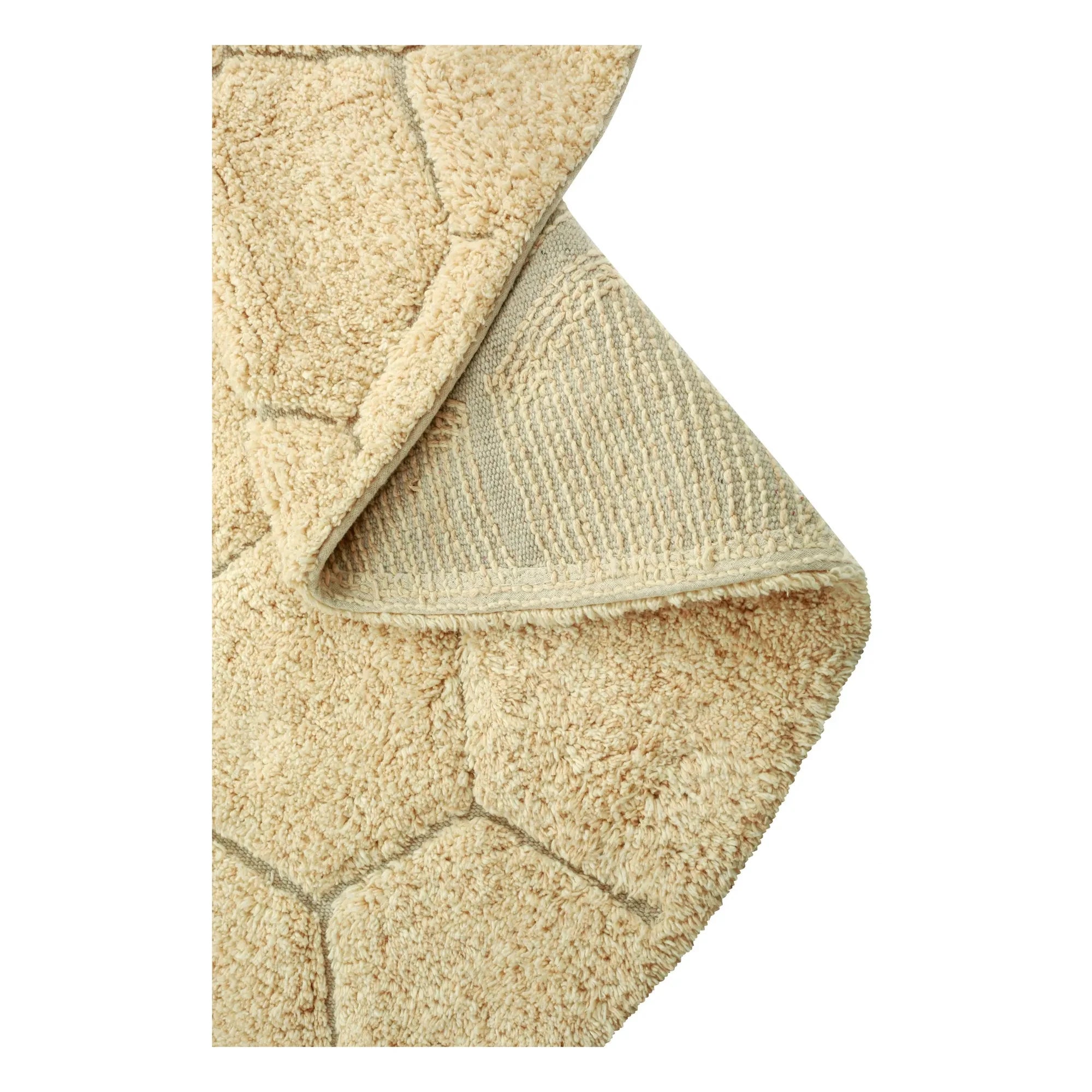 Lorena Canals - Alfombra redonda Honeycomb | Arena dorada