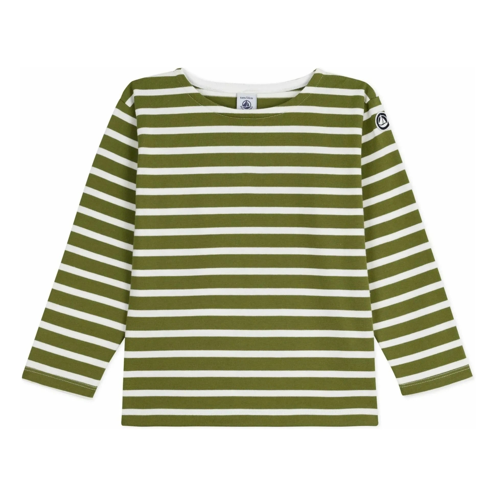 Petit Bateau - Camiseta de manga larga estilo marinero de algodón orgánico | Verde