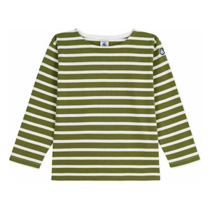Petit Bateau - Camiseta de manga larga estilo marinero de algodón orgánico | Verde