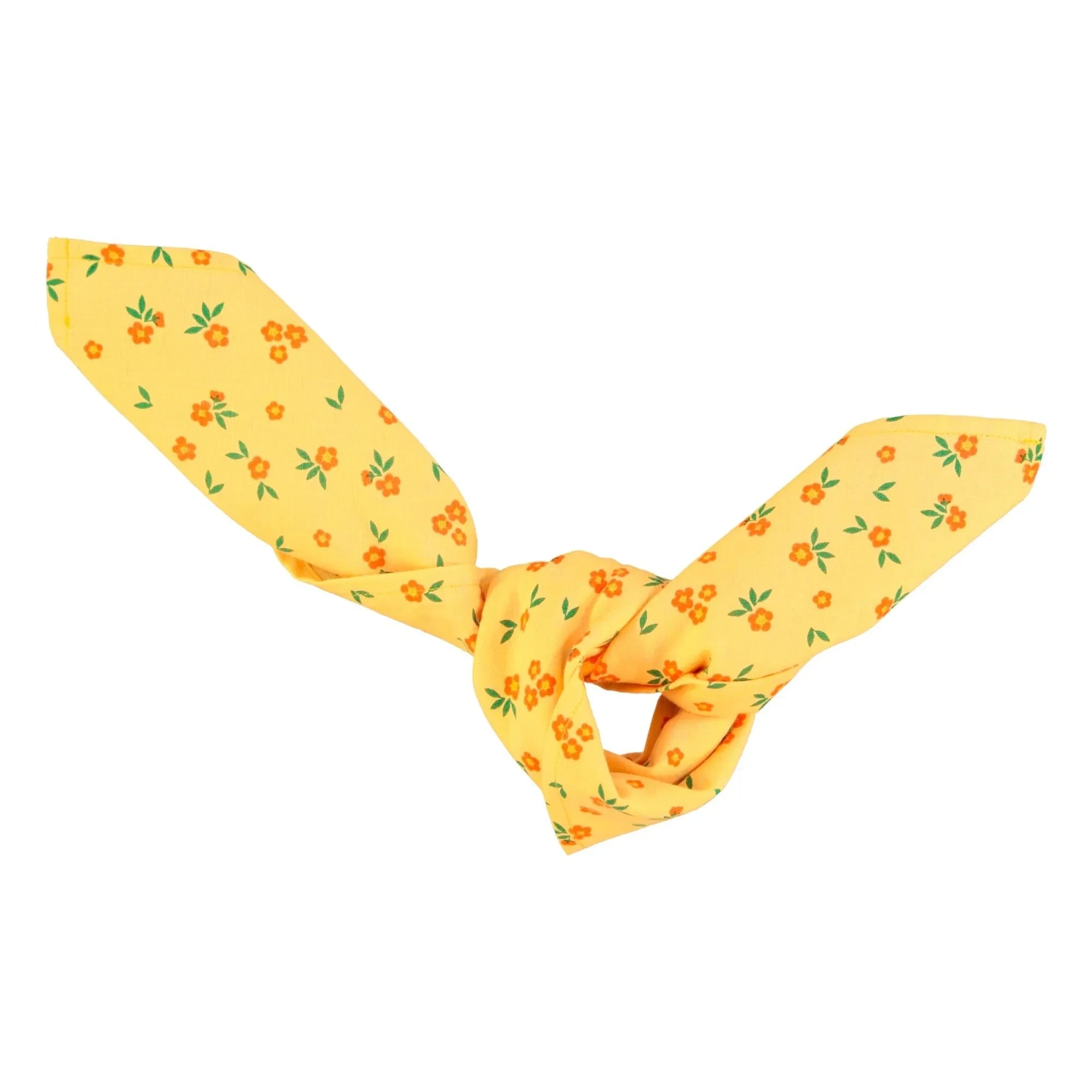 Piupiuchick - Pañuelo floral de algodón orgánico | Amarillo