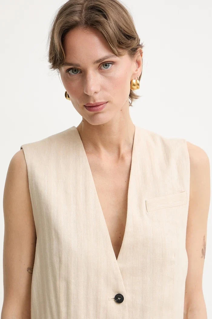 Max&Co. chaleco de lino para mujer MCOCANZONE