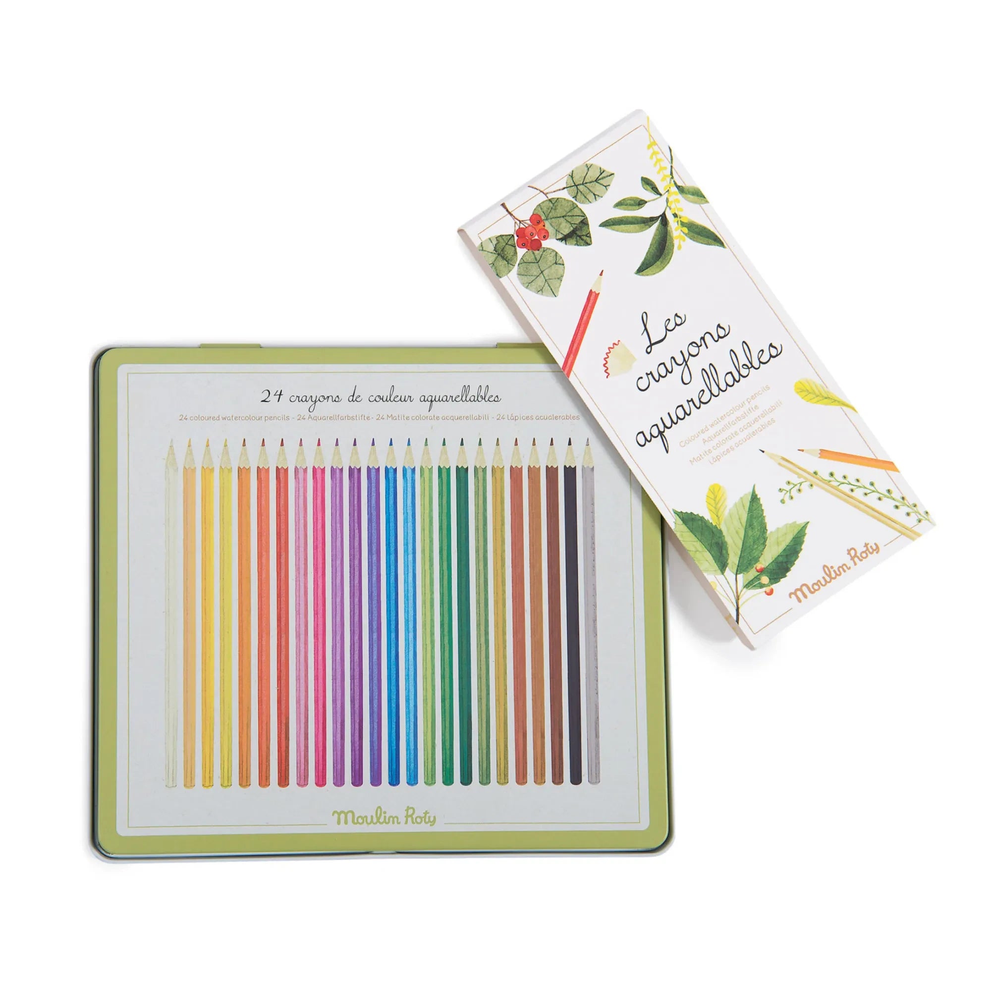 Moulin Roty - Estuche de 24 lápices de colores solubles en agua